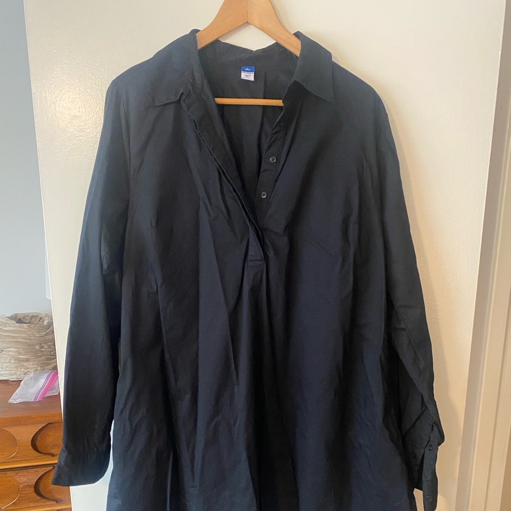 Old Navy Black Shirt Dress size large tall